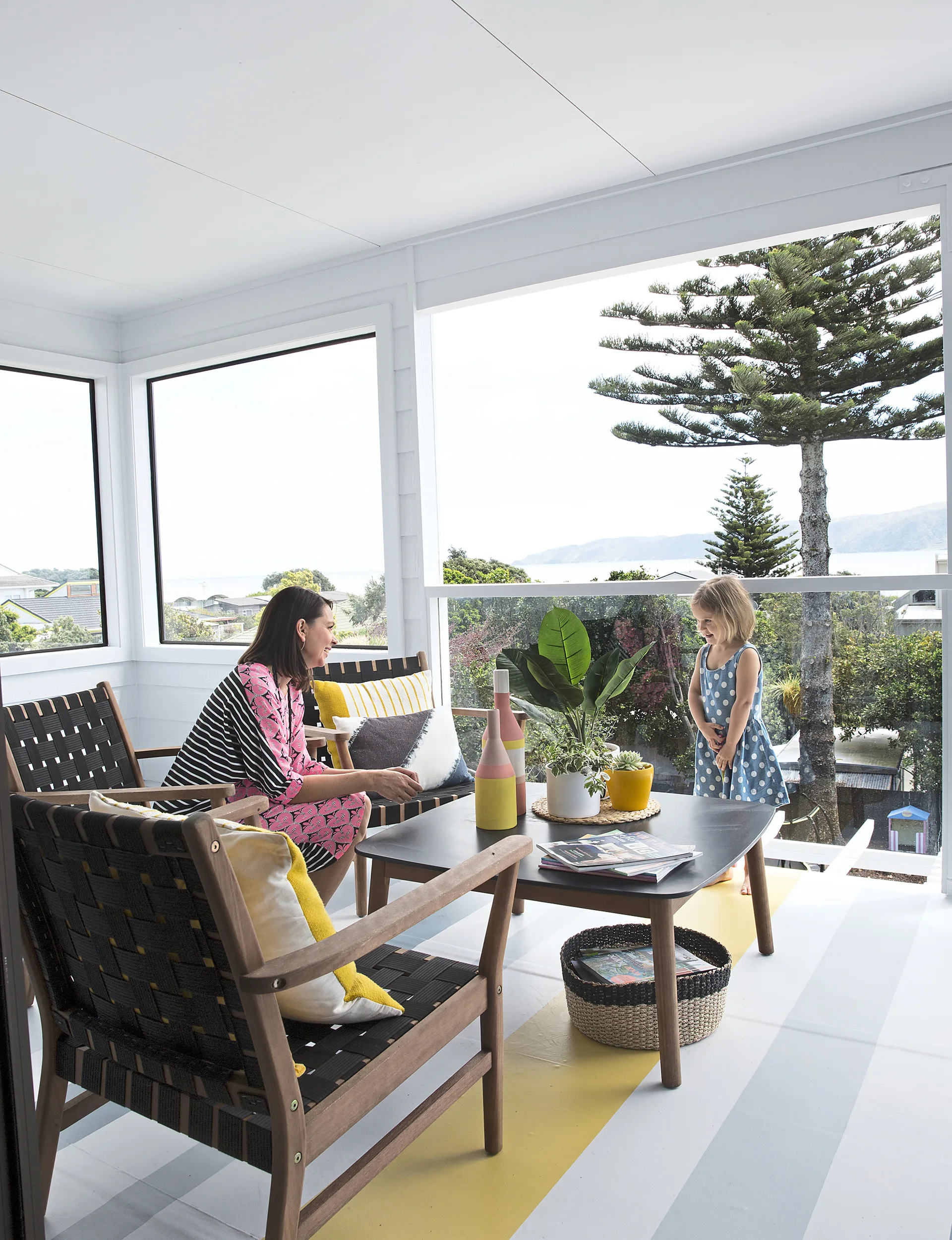 There’s plenty of room for a seating area plus a gorgeous black swinging egg chair (from Freedom Furniture) when you need some alone time with a good book. 