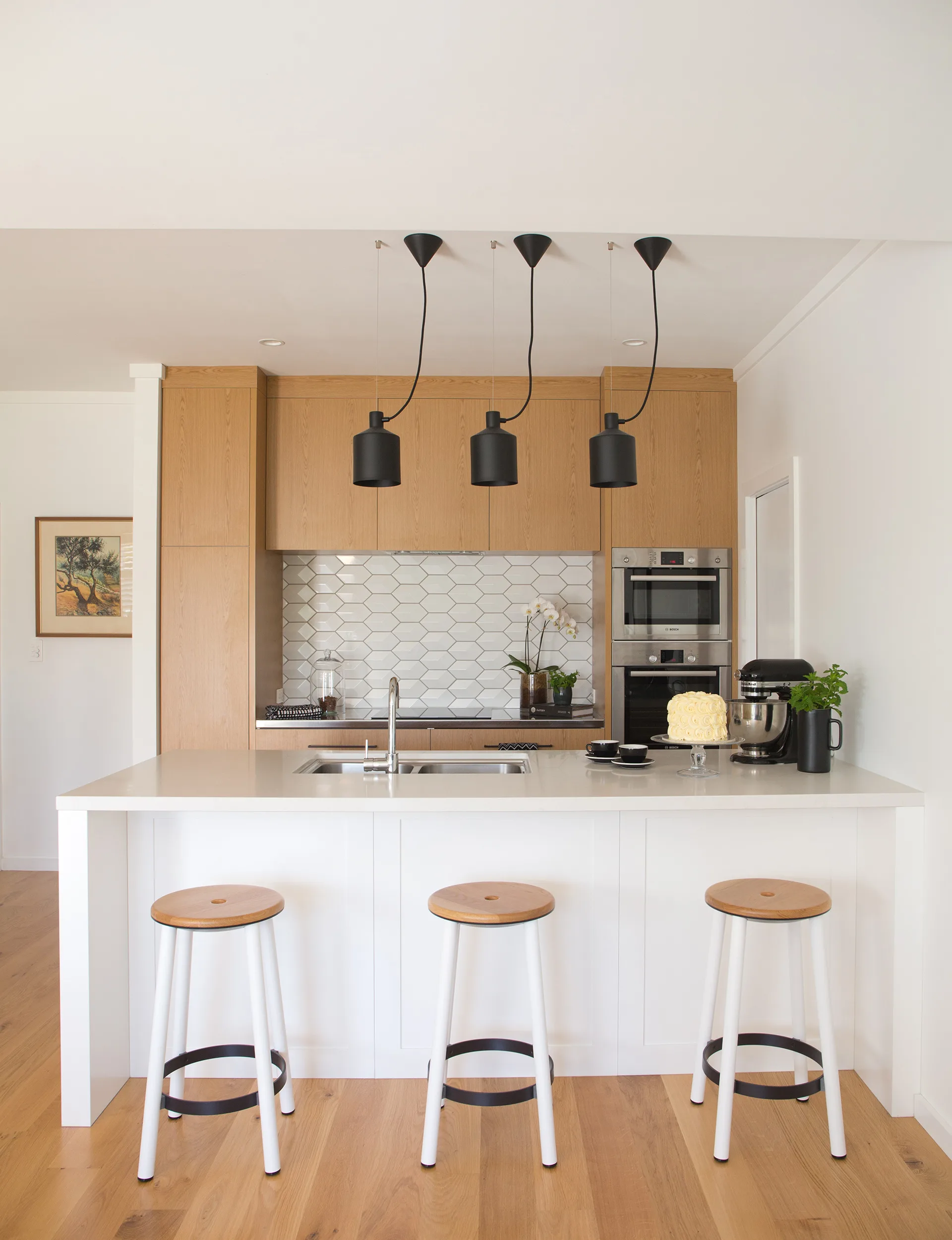 Symmetry is pivotal in this architect-designed kitchen. 