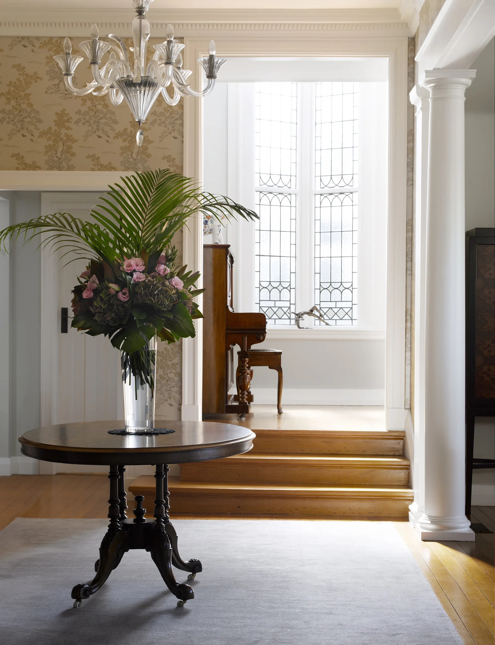 entrance table flowers
