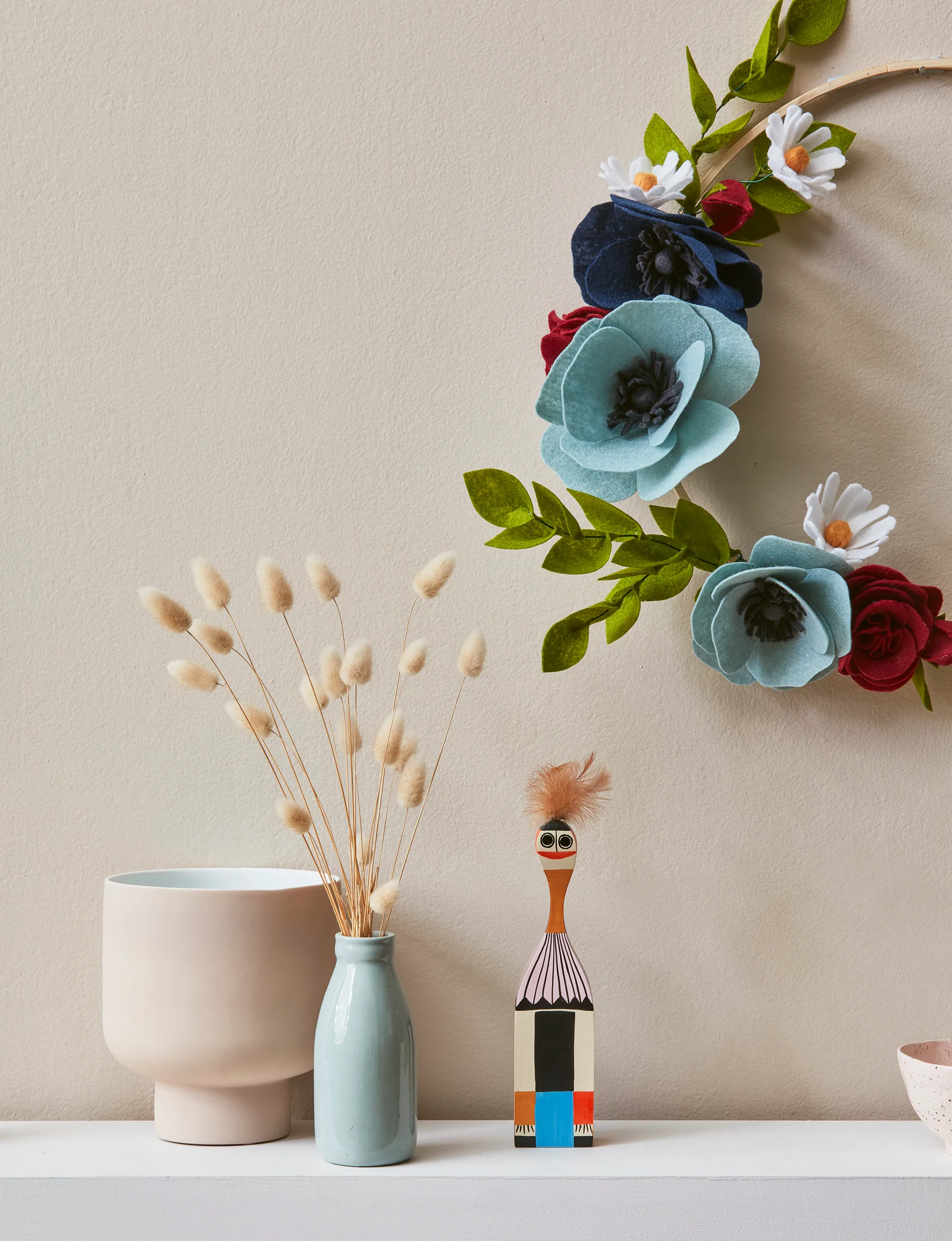 DIY felt flower wreath