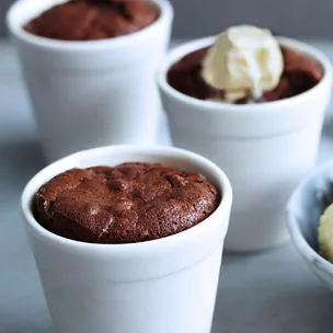Hazelnut and chocolate puddings