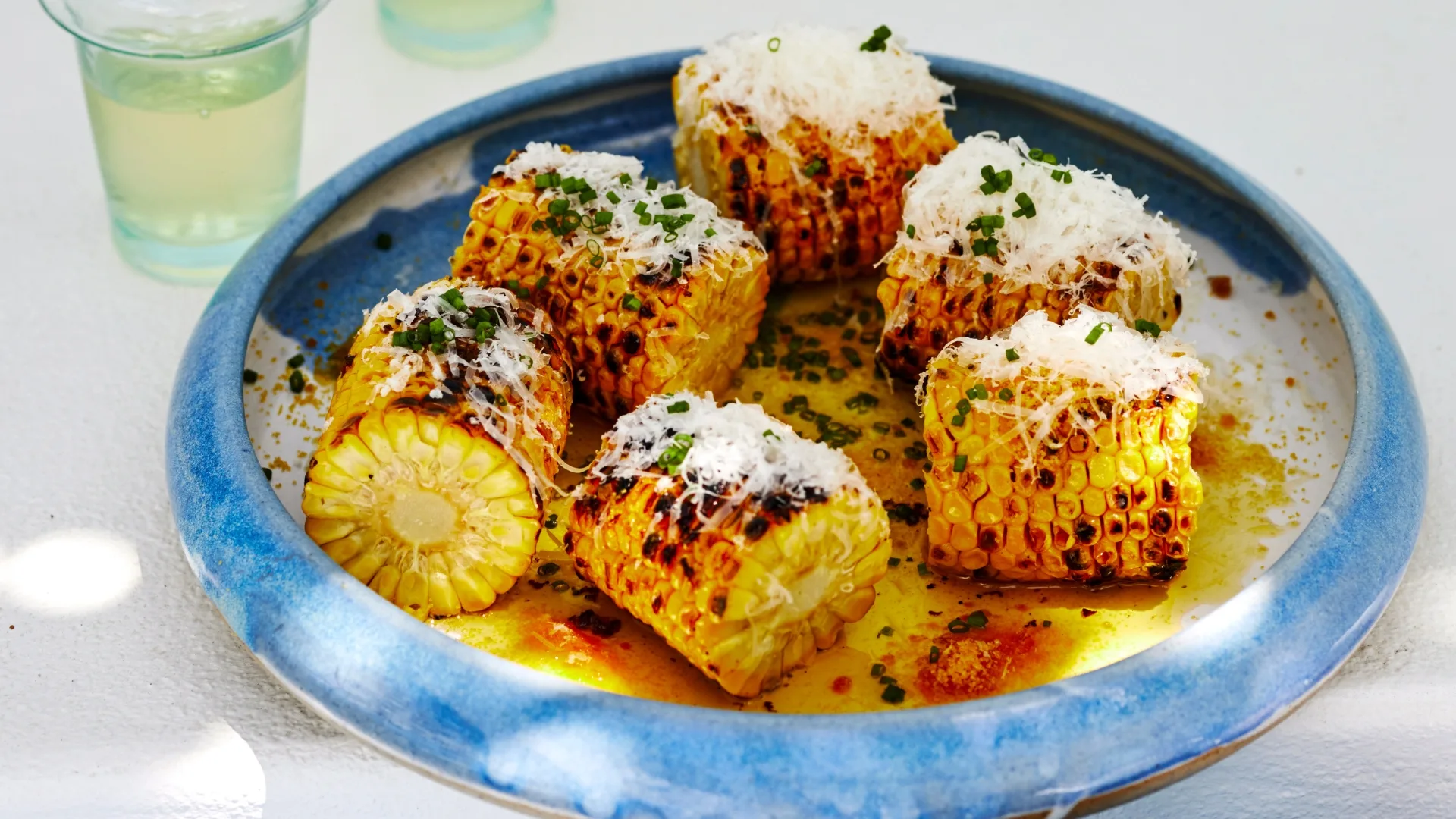 Grilled corn with parmesan brown butter, lemon and bottarga