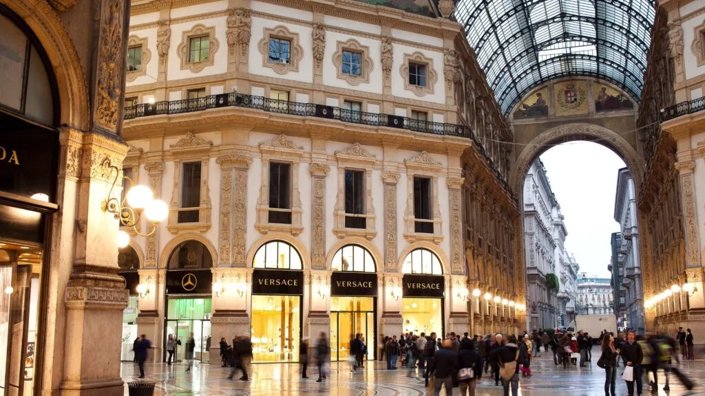 Inside the famous Galleria Vittorio Emanuele II.