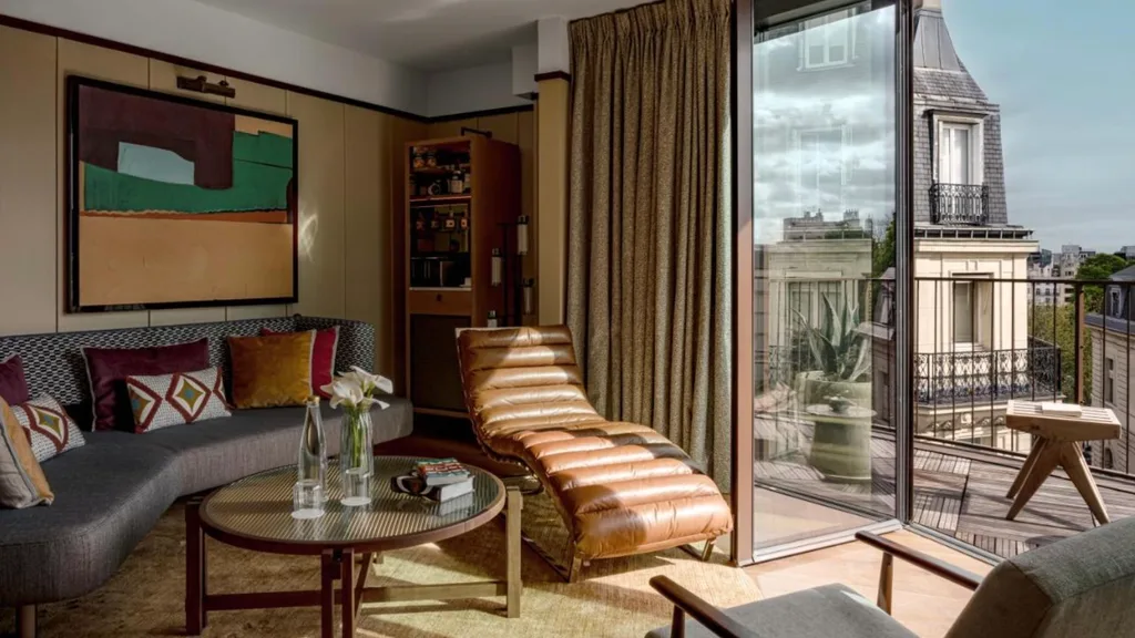 A suite at the Norman Hotel in Paris.