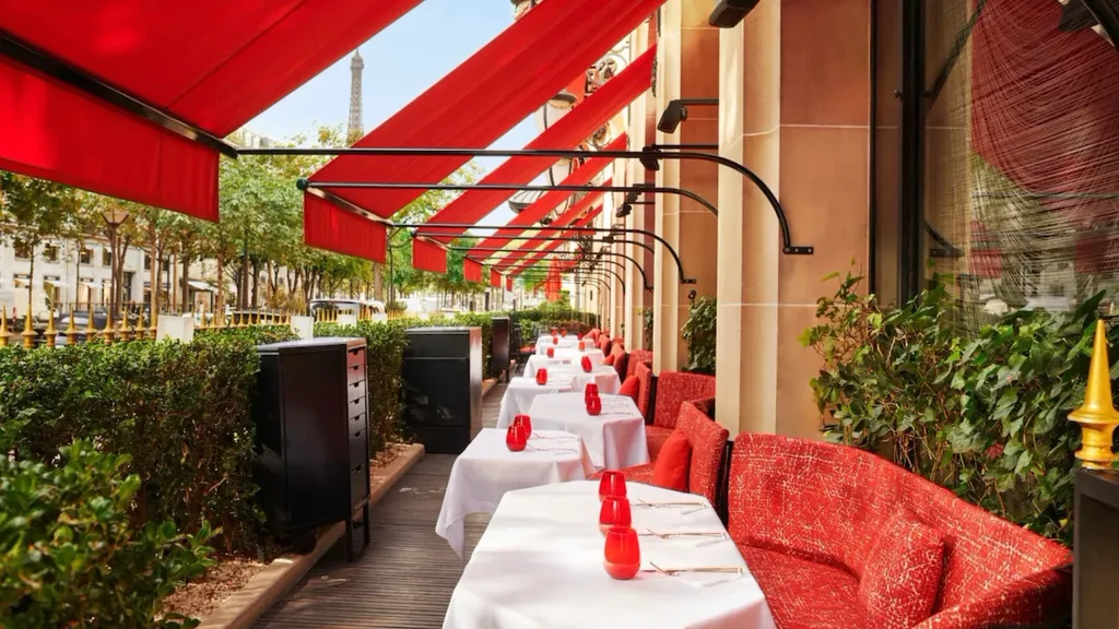 La Terrasse Montaigne at Hotel Plaza Athenee in Paris.