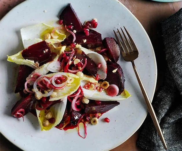 Beetroot salad with sweet and sour dressing recipe