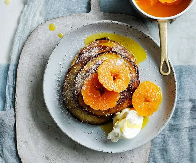 Sour cream pancakes with Suzette sauce recipe | Gourmet Traveller