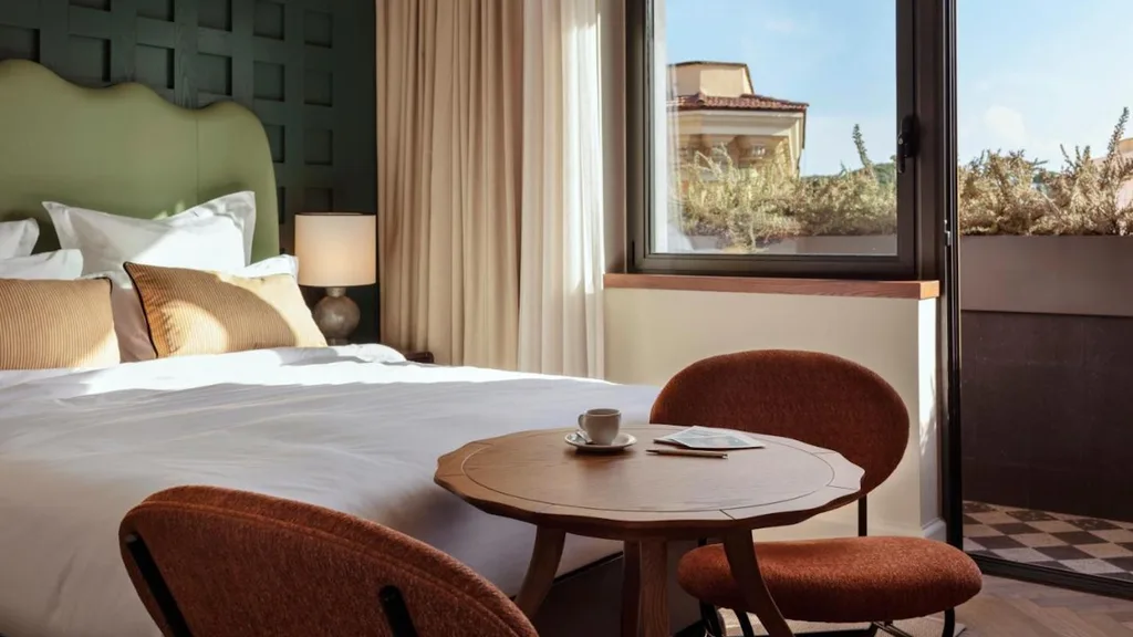 A guestroom at The Hoxton hotel in Rome.