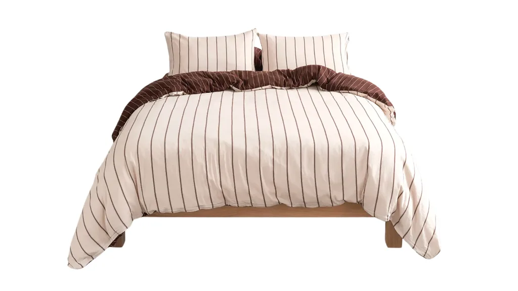 Hommey Quilt Cover in Vanilla / Mahogany