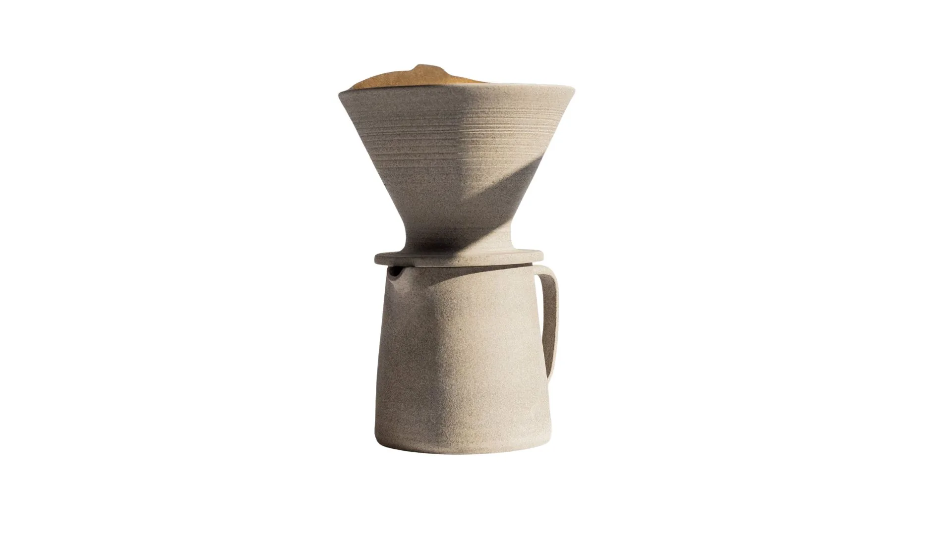 The minimalist handmade ceramic pour over coffee set from MakakiStudioStore on Etsy.