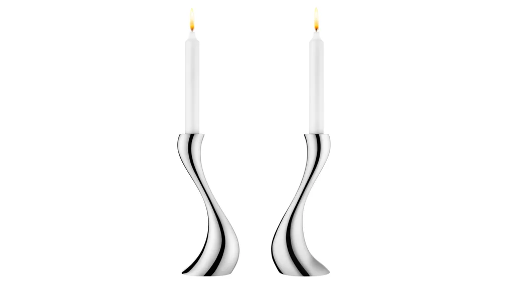 Affordable-Luxury-Christmas-Gifts-Georg-Jensen-Silver-Cobra-Medium-Candle-Holder-Set