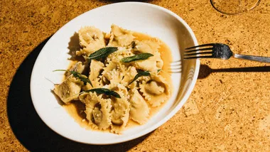 A plate of pasta at WA state Winner, Casa in Perth