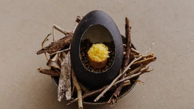 Emu egg at Restaurant Botanic in South Australia