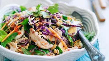 Aunty Three's Saigon chicken and cabbage salad with quail eggs