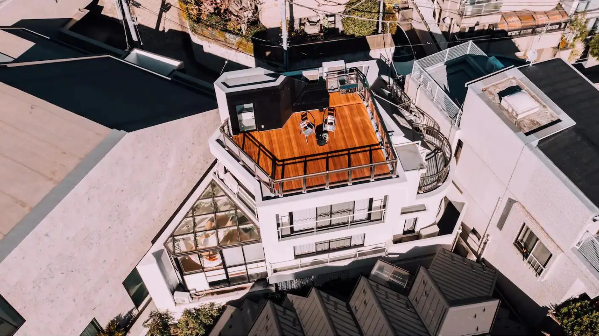 The entire apartment view and view of the roof at One Shibuya Hill: Urban Oasis.