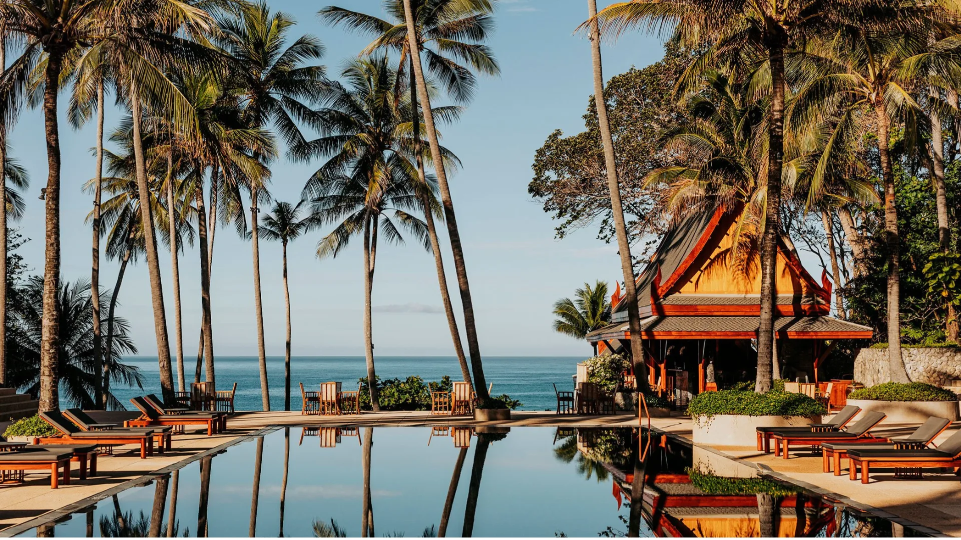 Amanpuri Phuket resort pool with ocean views.