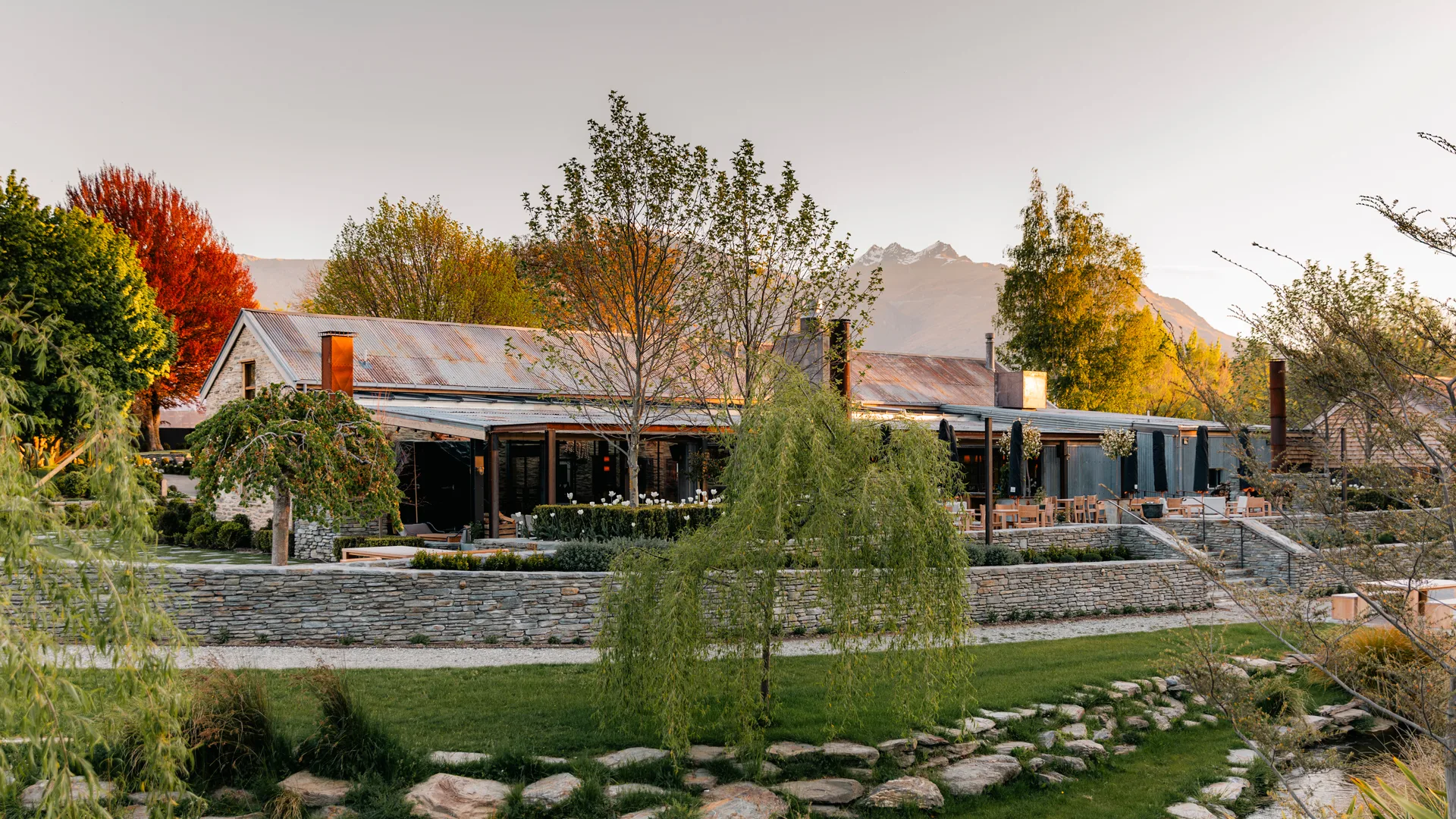 Ayrburn dining precinct in Arrowtown, near Queenstown New Zealand