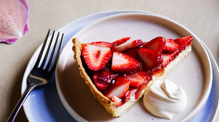 Sean Moran’s goat’s cheese tart with strawberries