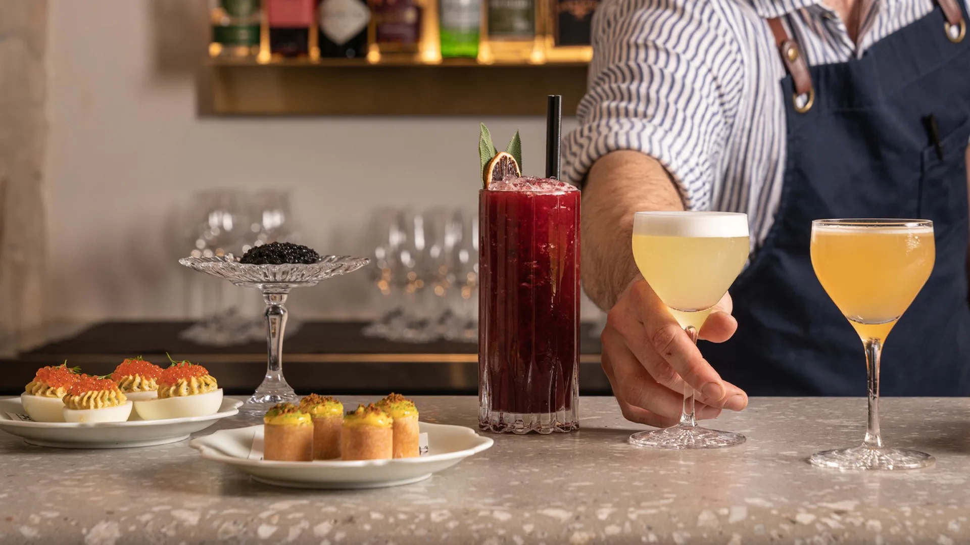 Cocktails and snacks at The Lodge Bar in Queenstown New Zealand