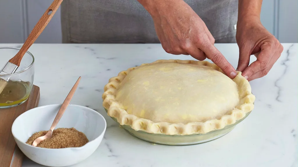 Crimping the edges of your apple pie gives it a traditional look.