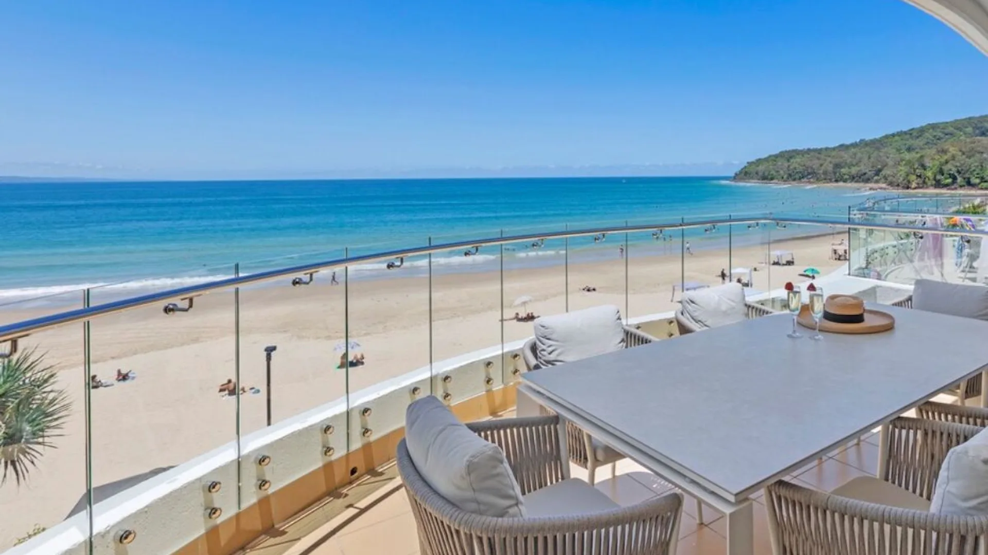 Noosa Beachfront Penthouse has impressive views of the beach.