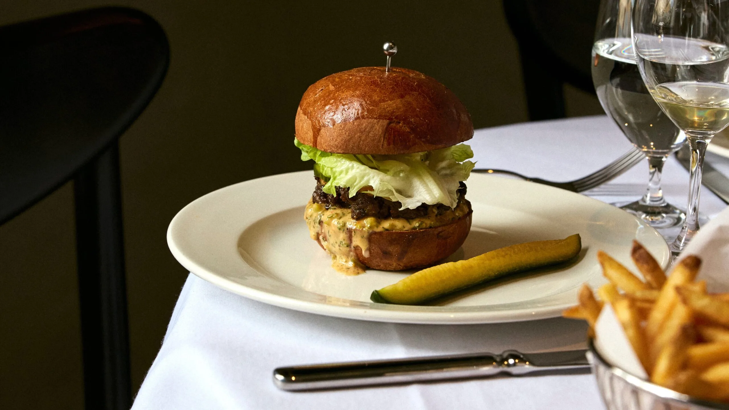 A burger at new Melbourne restaurant Bistra