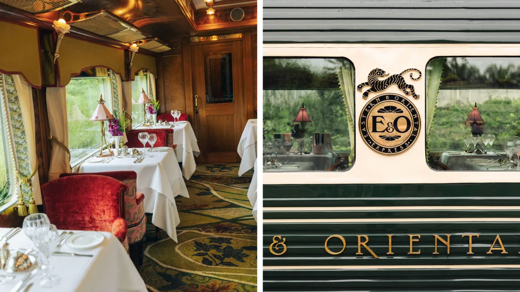 The dining car of the Eastern & Oriental Express.