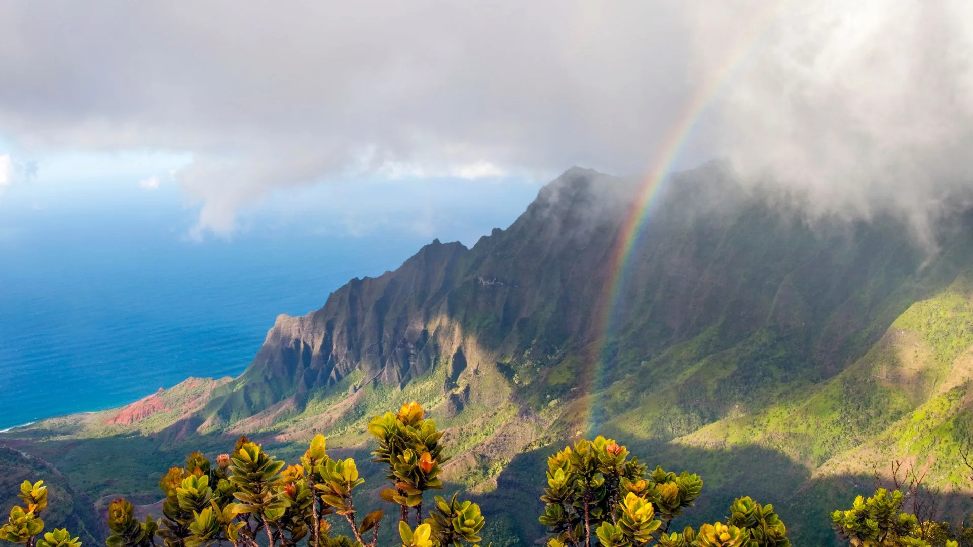rainbow over the Na Pali Coast