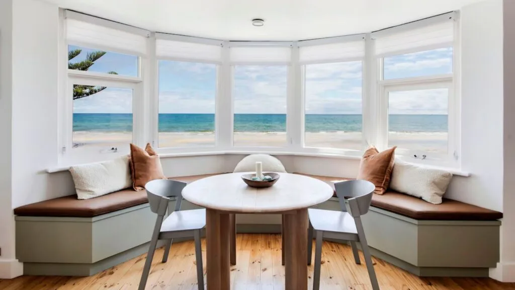 ocean vista at bay window seating of henley beach