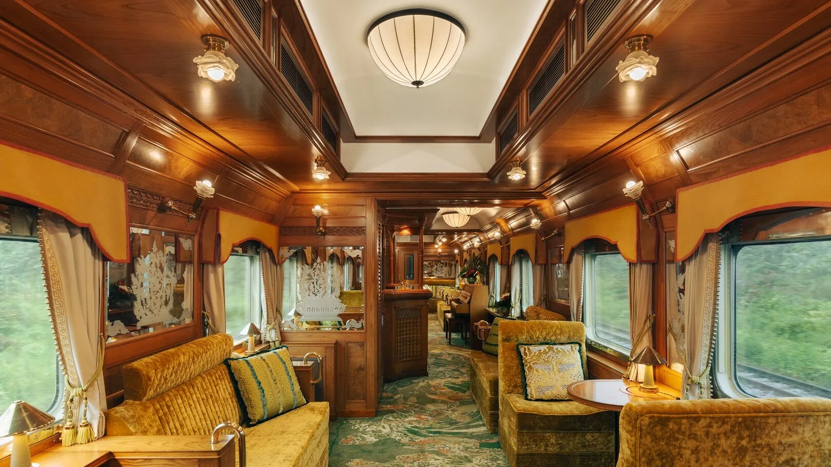 Inside the Piano Bar of the Eastern & Oriental Express.