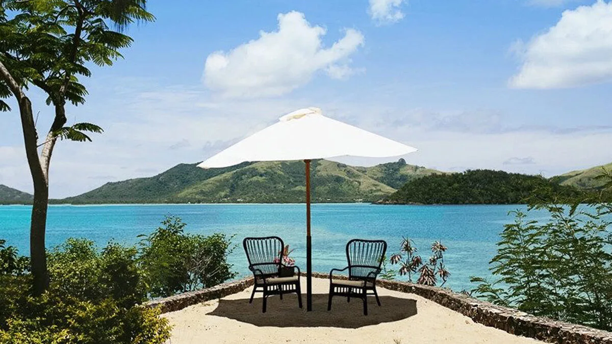 A peaceful vista at Turtle Island, a luxurious Fiji island stay