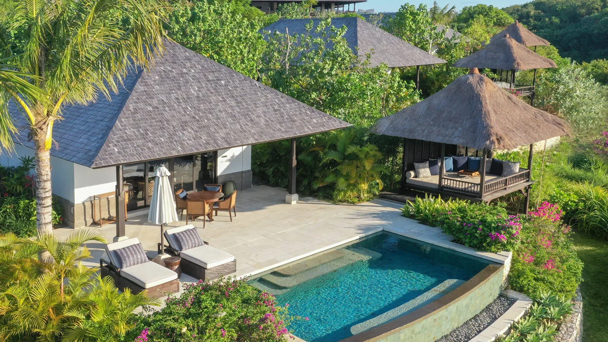 A pool villa at best Bali resort, Raffles Bali