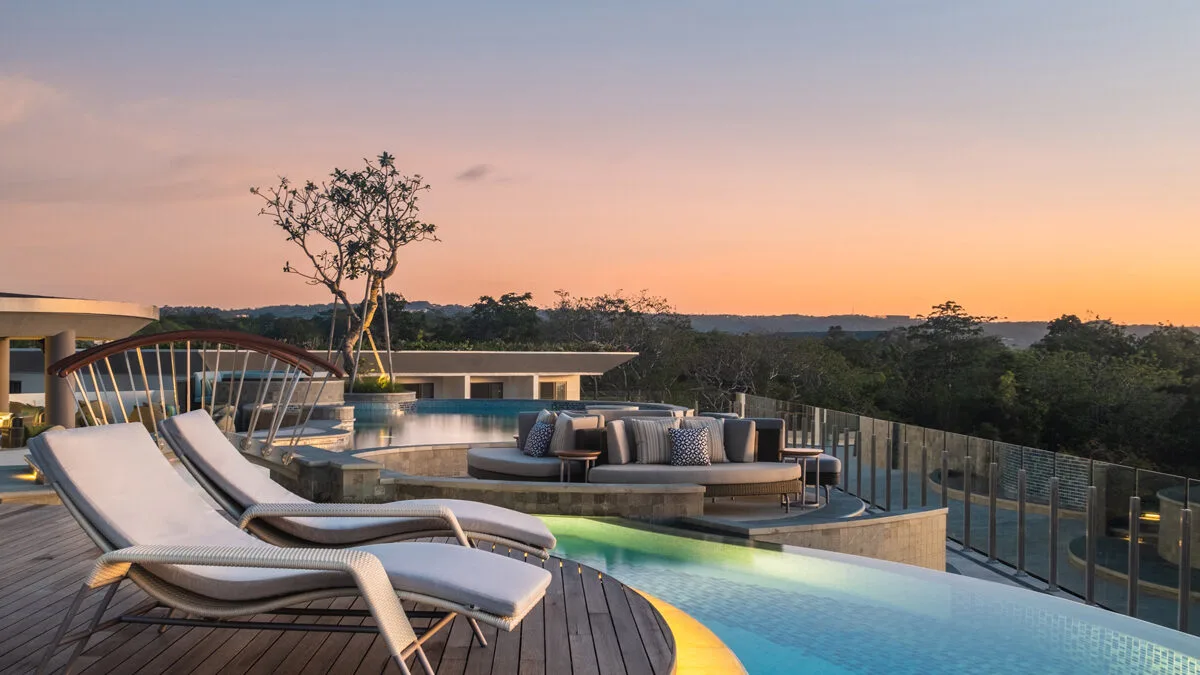 Poolside at Ayana Segara, a top Bali accommodation option in Uluwatu