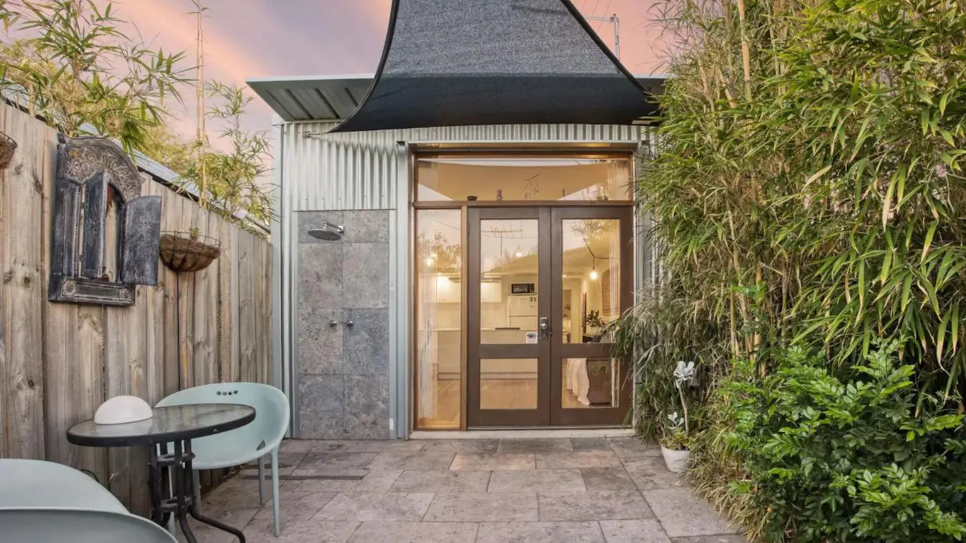 The compact entry to the self-contained Maisonette tiny home in Fremantle near Perth.