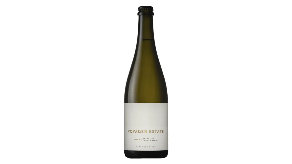 A bottle of 2022 Voyager Estate Sparkling Chenin Blanc