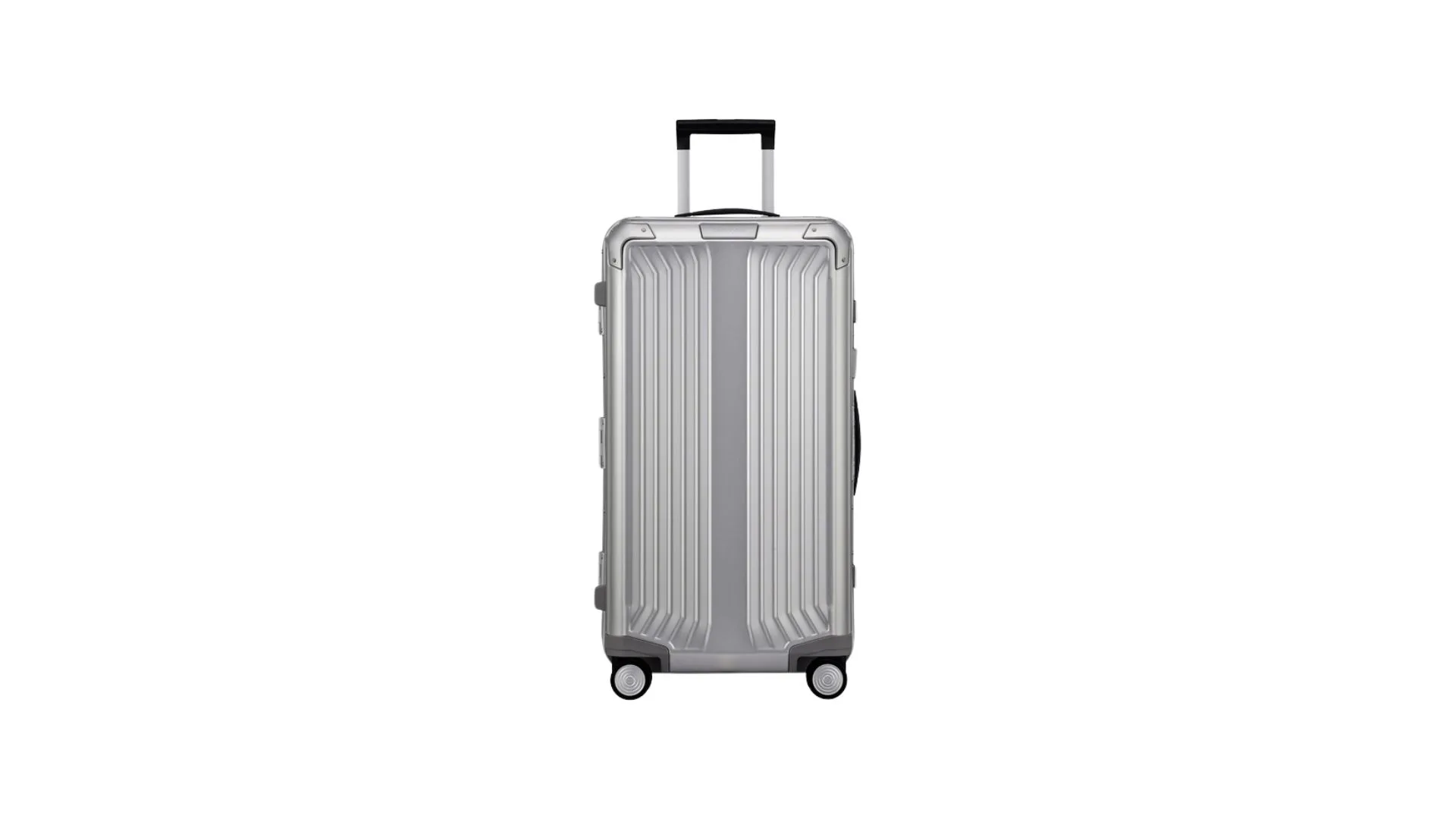 Samsonite lite-box suitcase trunk in silver on The Iconic