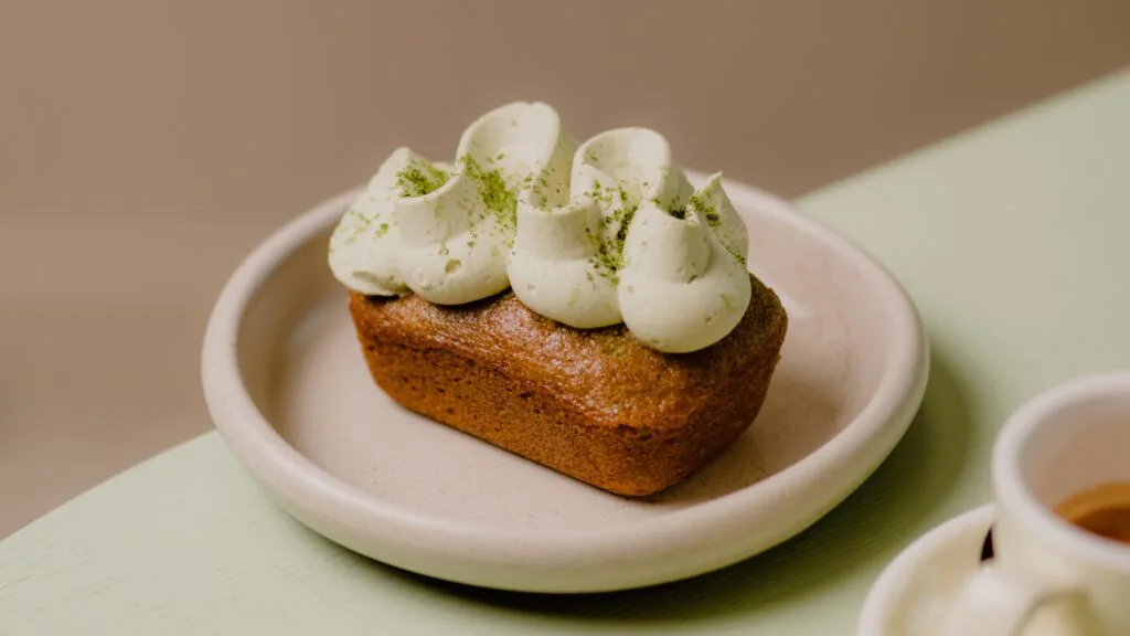 Semolina cake with olive oil and basil cream at Sol Bread and Wine