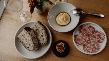 Snack plates at Agrarian Kitchen in New Norfolk, Tasmania