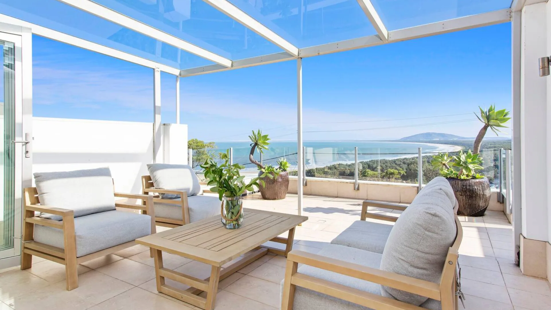 The deck at Magnificence of Gerroa in New South Wales near Seven Mile Beach