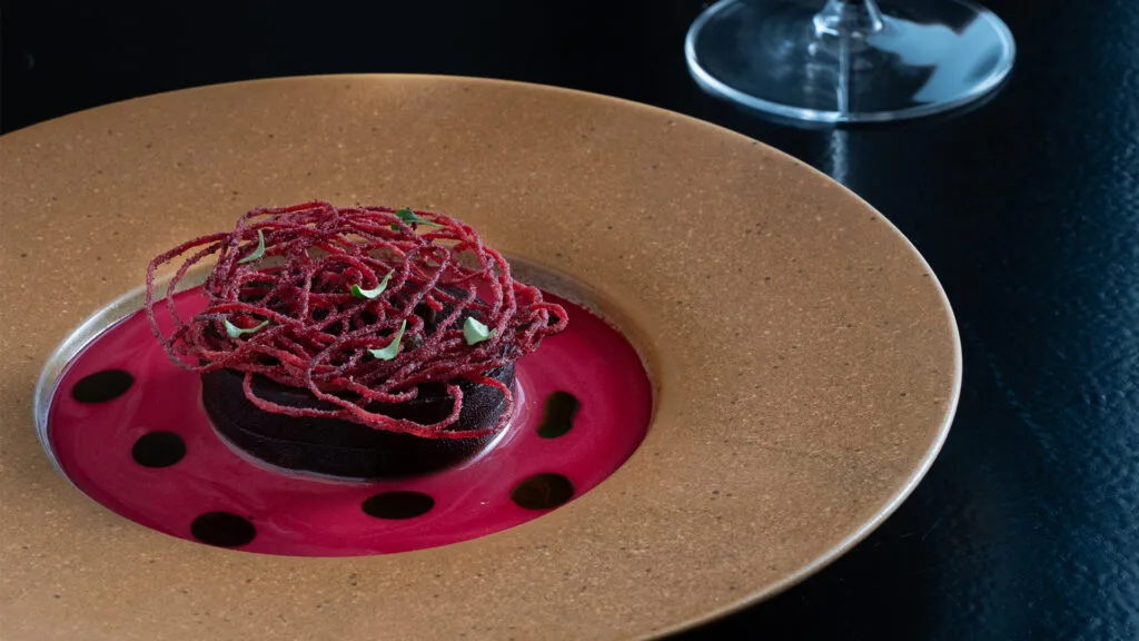 Vibrant pink dish at Wills Domain