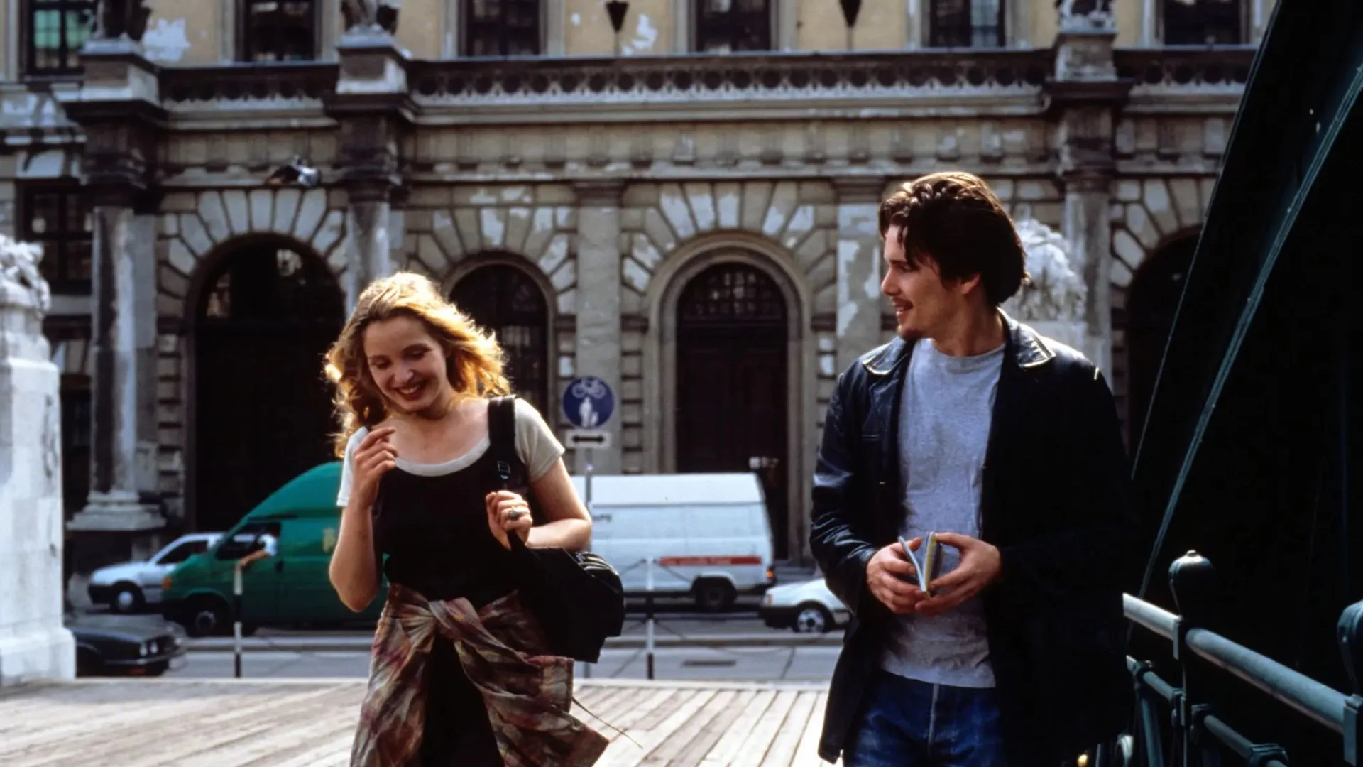 julie delpy and ethan hawke in before sunrise