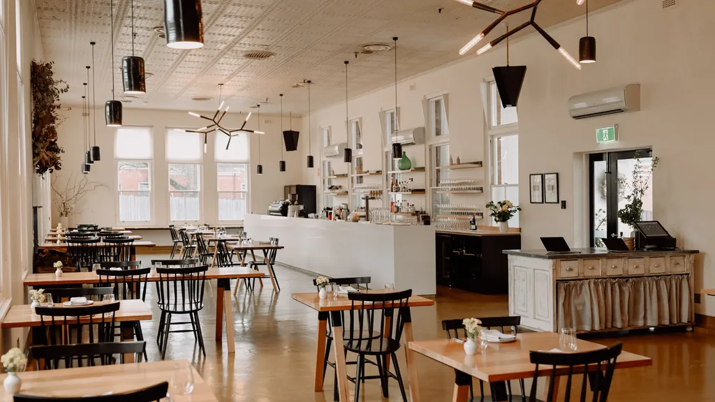 The interiors of The Agrarian Kitchen Restaurant in New Norfolk, Tasmania