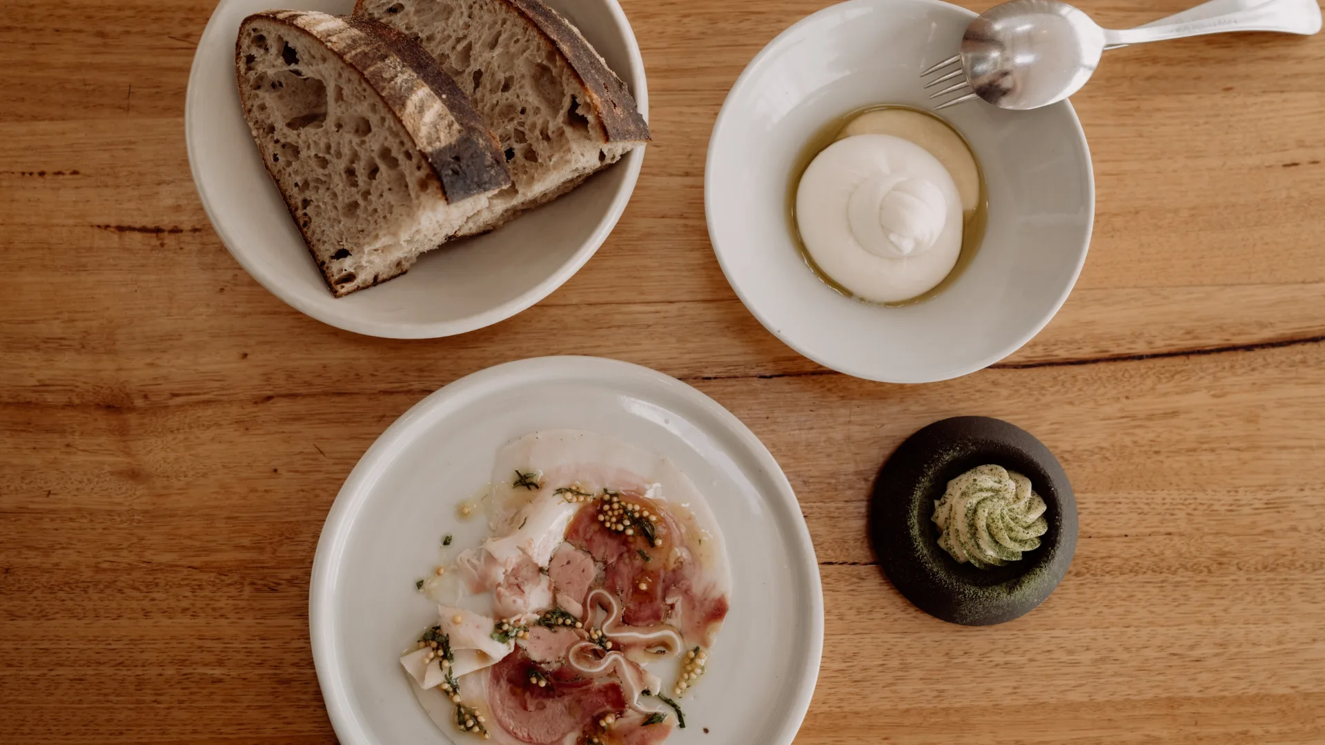 Snacks at The Agrarian Kitchen Restaurant in New Norfolk, Tasmania