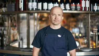 Portrait of Pasi Petänen in his restaurant Cafe Paci