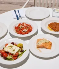 A spread of dishes at Hellenika at the Calile Hotel in Fortitude Valley