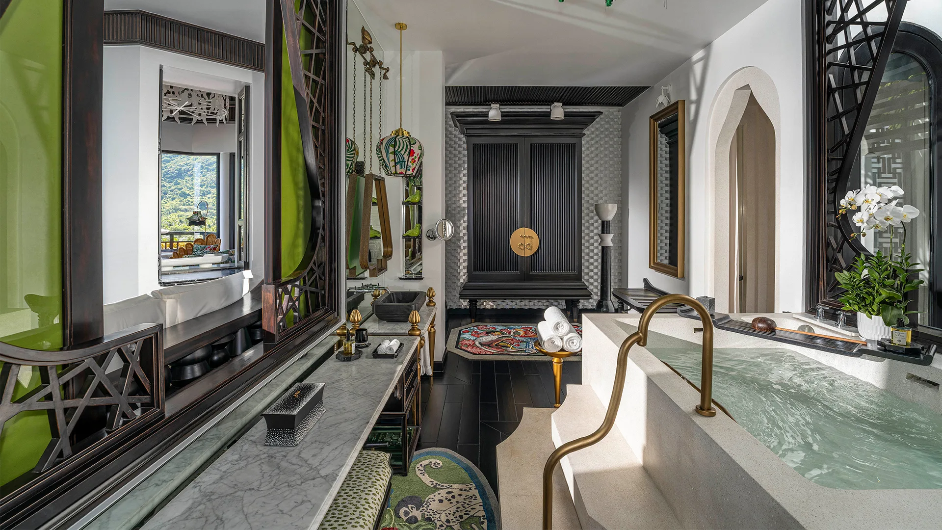 Bathroom inside the four-bedroom villa at InterContinental Danang Sun Peninsula Resort, designed by Bill Bensley