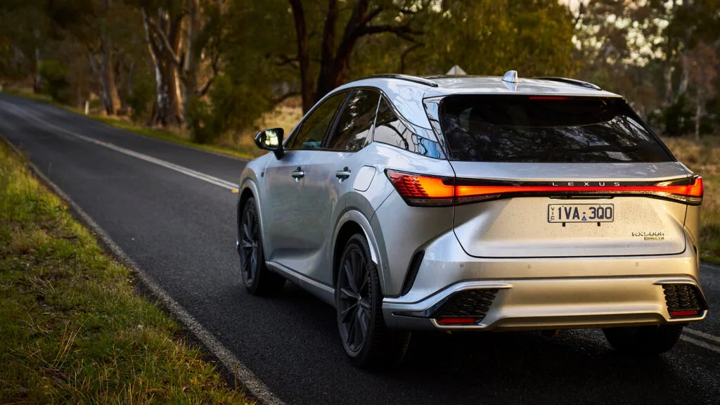 Lexus RX 500h F Sport Performance wagon in Sonic Iridium