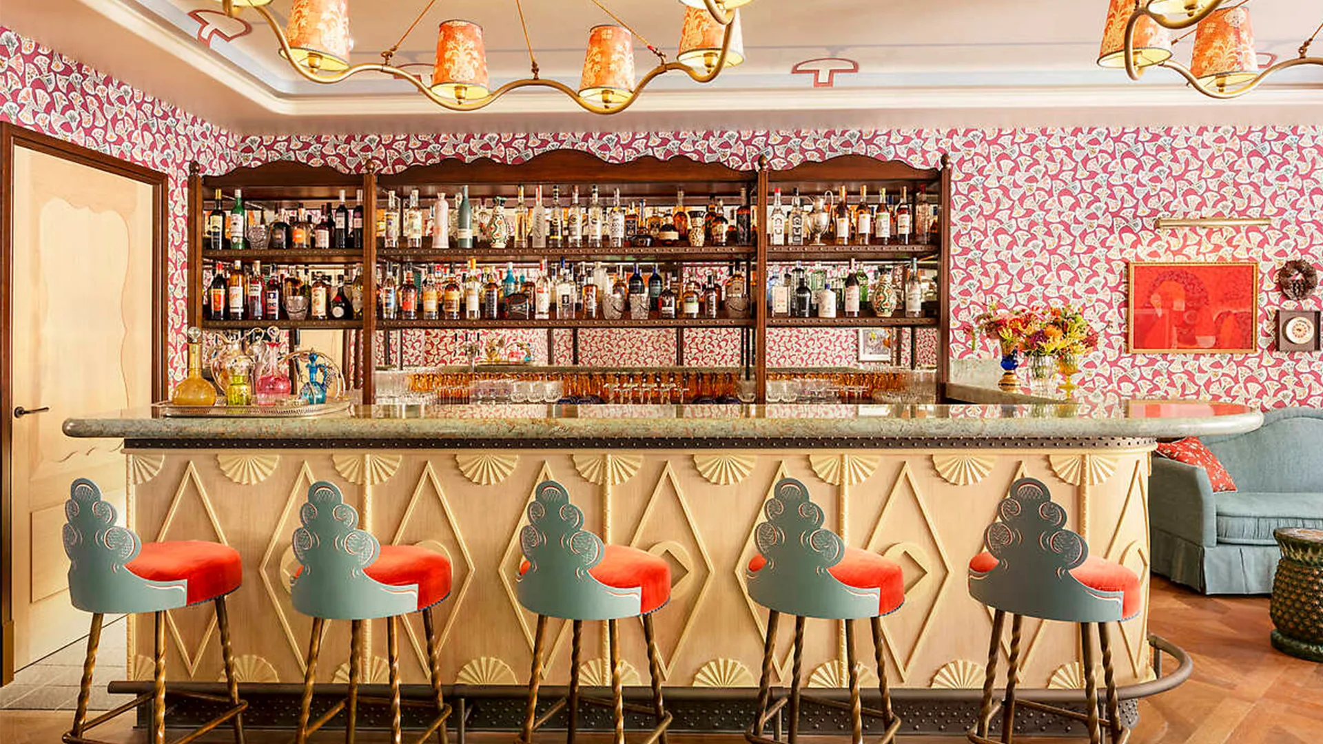 Bar at Le Grand Mazarin Paris, designed by Martin Brudnizki