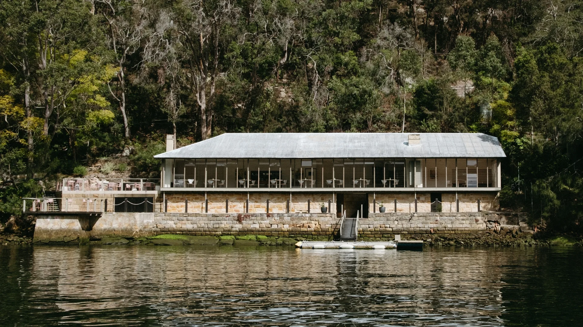 Exterior of waterfront restaurant Berowra Waters Inn Sydney NSW, winner of GT's Icon Award