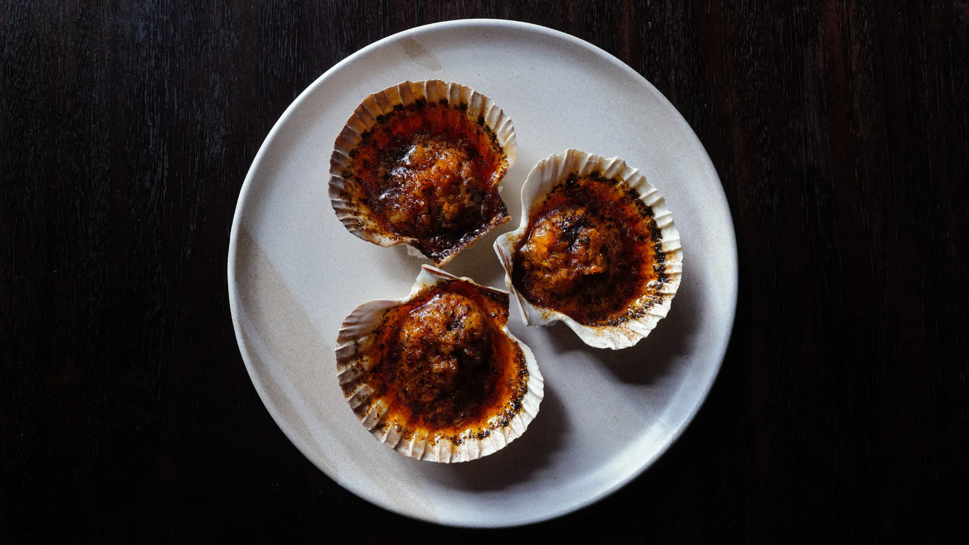 Scallops at Embla Restaurant, Melbourne Victoria.